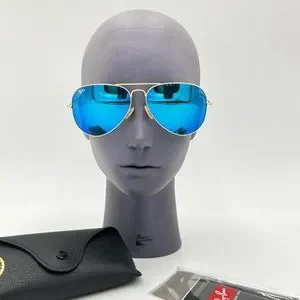 ? ?️ RAY-BAN AVIATOR FLASH LENSES ? Model# RB3025 Lens Color: Blue Mirror Ray-Ban RB3025 Aviator Flash Lenses Gradient M (55 - 14  main image 4